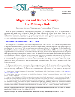 Migration and Border Security: The Military`s Role