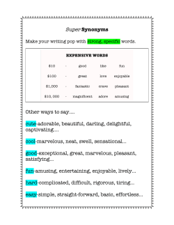 Super Synonyms Other ways to say&hellip;. cute
