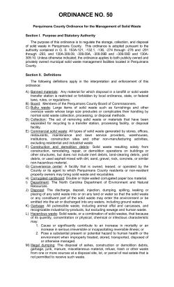 Solid Waste Ordinance