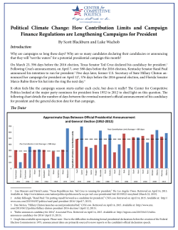 Political Climate Change: How Contribution Limits and Campaign