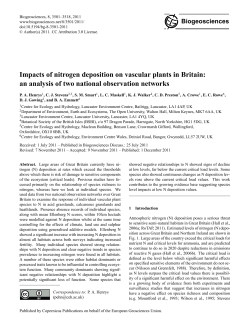 Impacts of nitrogen deposition on vascular plants
