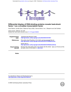 factor 1 as a circadian transcription factor Differential display of DNA