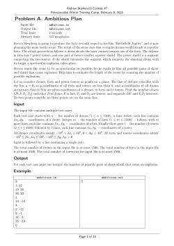 Problem A. Ambitious Plan