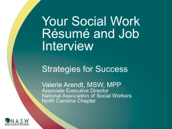 Your Social Work Résumé and Job Interview