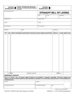 straight bill of lading