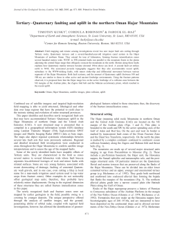 Tertiary&ndash;Quaternary faulting and uplift in the