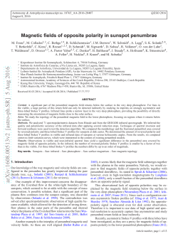 Magnetic fields of opposite polarity in sunspot