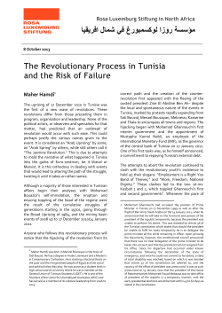 The Revolutionary Process in Tunisia and the Risk of Failure