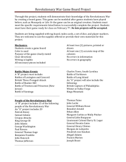 Revolutionary War Game Board Project