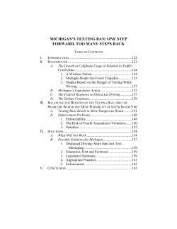 Michigan`s Texting Ban: One Step Forward, Too Many Steps Back