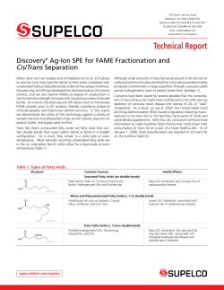 Discovery Ag-Ion SPE for FAME Fractionation and - Sigma