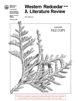 (February 1983). Western Redcedar, A Literature Review.