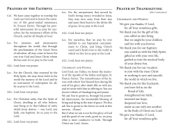 Prayers of the Faithful Prayer of Thanksgiving