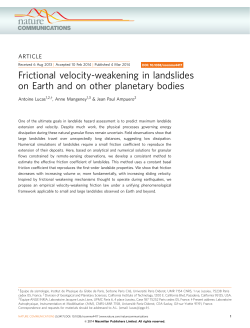 Frictional velocity-weakening in landslides on Earth and on other