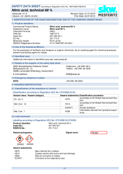 Nitric acid, technical 68 - SKW Stickstoffwerke Piesteritz GmbH
