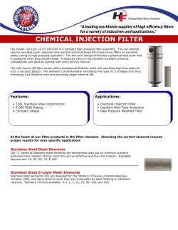 Chemical Injection Filter