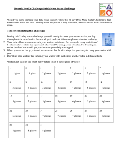 Monthly Health Challenge: Drink More Water Challenge Would you