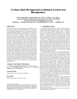 A Clean Slate 4D Approach to Network Control and