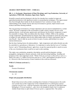ARABLE CROP PRODUCTION - The Federal University of