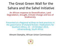 The Great Green Wall for the Sahara and the Sahel Initiative