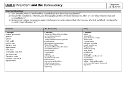 Unit 4: President and the Bureaucracy