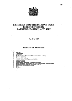 FISHERIES (SOUTHERN ZONE ROCK LOBSTER