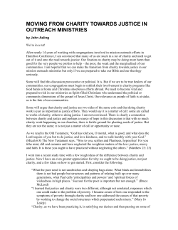 moving from charity towards justice in outreach ministries