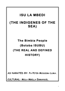 isu la mbedi (the indigenes of the sea)