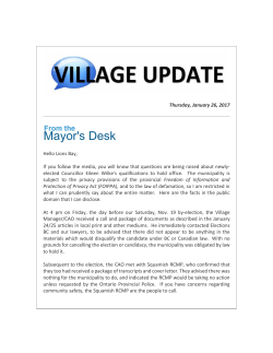 Thursday, January 26, 2017 Hello Lions Bay, If you follow the media