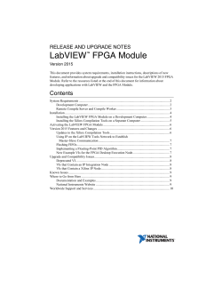 LabVIEW FPGA Module Release and Upgrade Notes