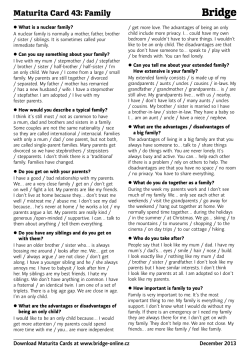 Maturita Card 43: Family - Bridge