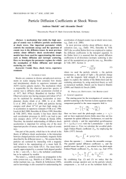 Particle Diffusion Coefficients at Shock Waves
