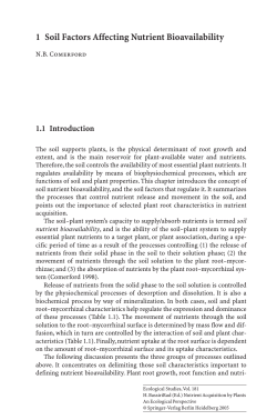 1 Soil Factors Affecting Nutrient Bioavailability
