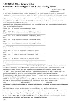 Authorisation for Instant@dvice and DC Safe Custody Service