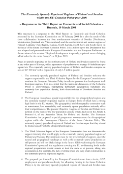 The Extremely Sparsely Populated Regions of Finland and Sweden