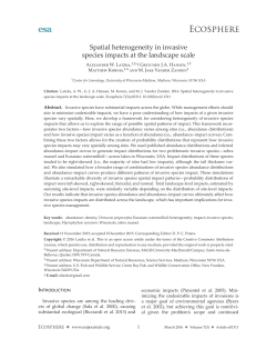 Spatial heterogeneity in invasive species impacts at the landscape
