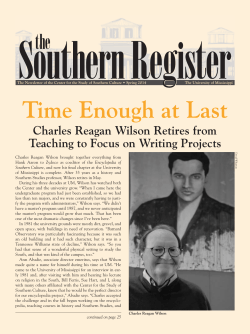 Time Enough at Last Charles Reagan Wilson Retires from Teaching