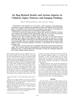 Air Bag&ndash;Related Deaths and Serious Injuries in Children