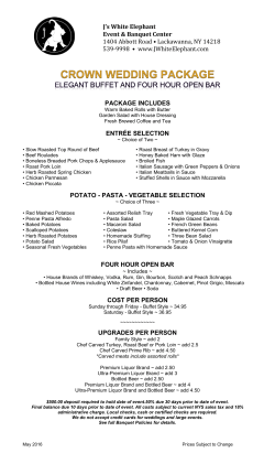 crown wedding package menu