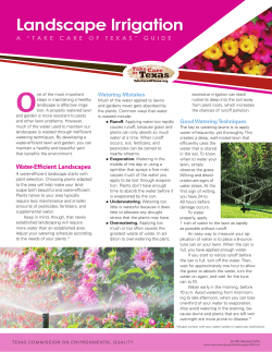 Landscape Irrigation. A "Take Care of Texas" Guide (GI-409)