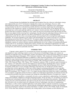 Does Corporate Venture Capital Suppress Technological