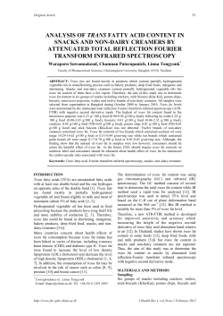 ANALYSIS OF TRANS FATTY ACID CONTENT IN SNACKS AND