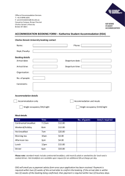 ACCOMMODATION BOOKING FORM - Charles Darwin University