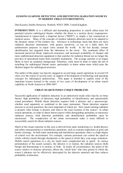 LESSONS LEARNED: DETECTING AND IDENTIFYING RADIATION