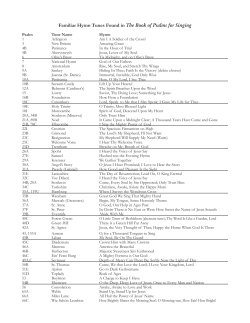Familiar Hymn Tunes Found in The Book of Psalms for Singing