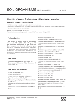 Checklist of taxa of Enchytraeidae (Oligochaeta): an update