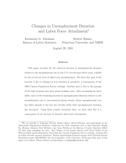 Changes in Unemployment Duration and Labor Force Attachment