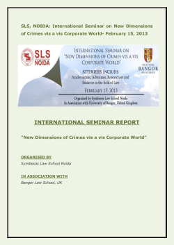International Seminar on `New Dimensions of Crimes vis a vis