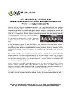 Ammonia and Fine Particulate Matter (PM2.5)