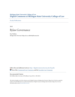 Bylaw Governance - Digital Commons at Michigan State University